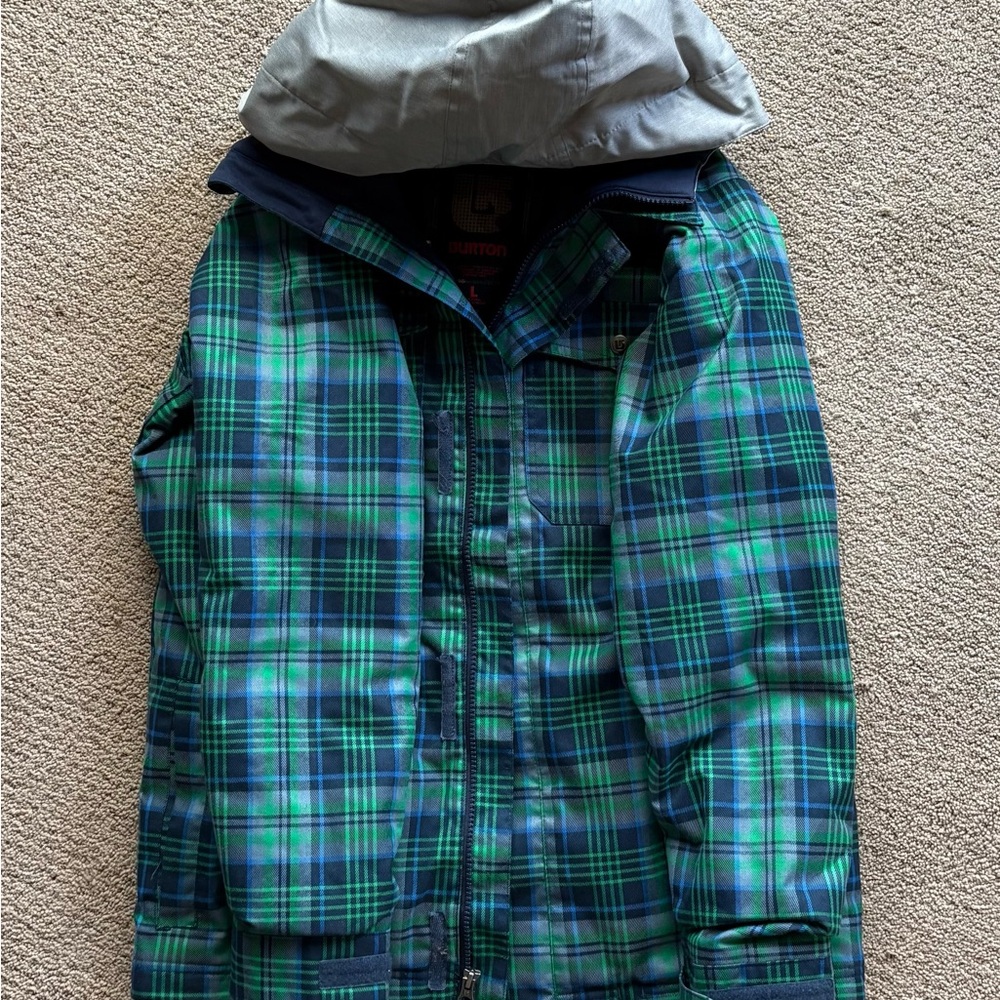 Burton Plaid Green/Blue Kids Winter Jacket